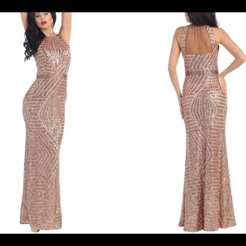 Stunning Rose Gold Sequin Dress!!